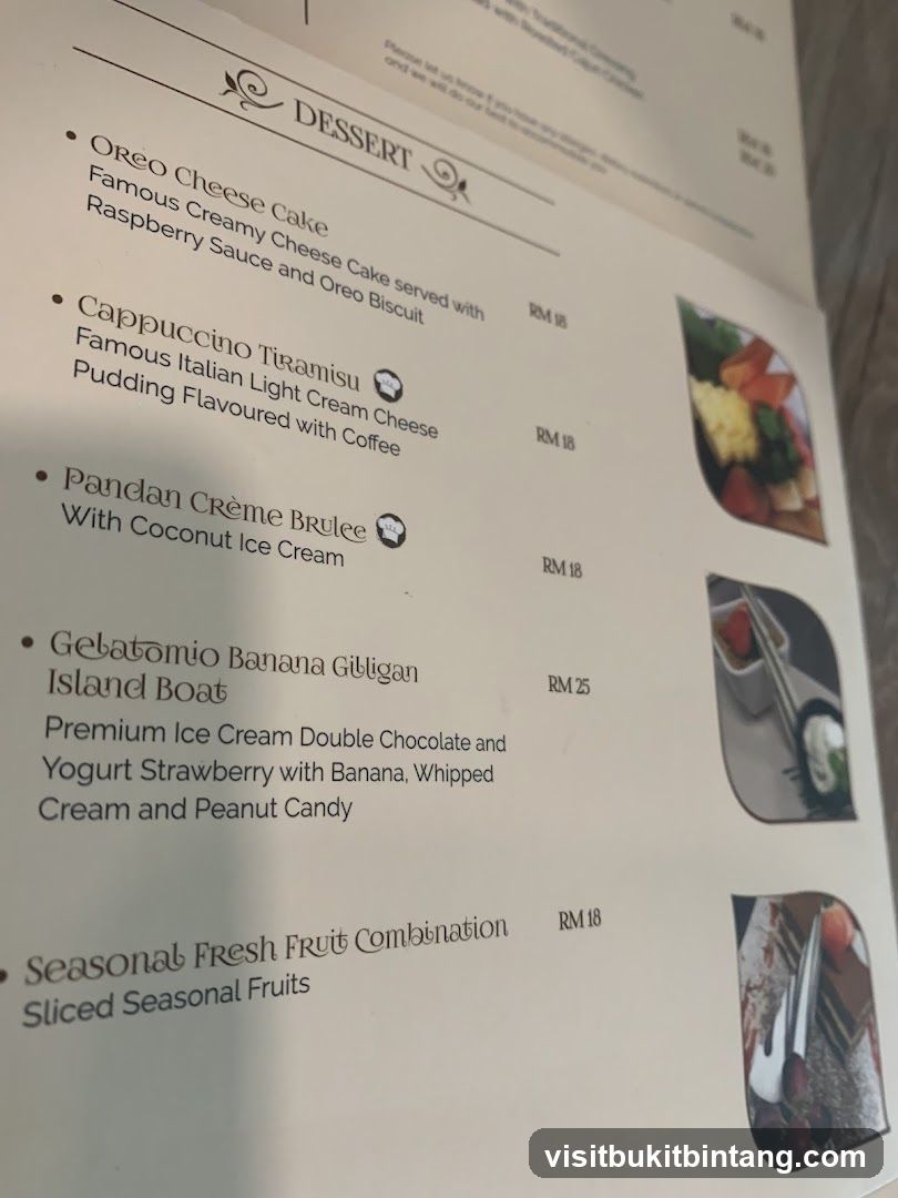 Dessert Menu