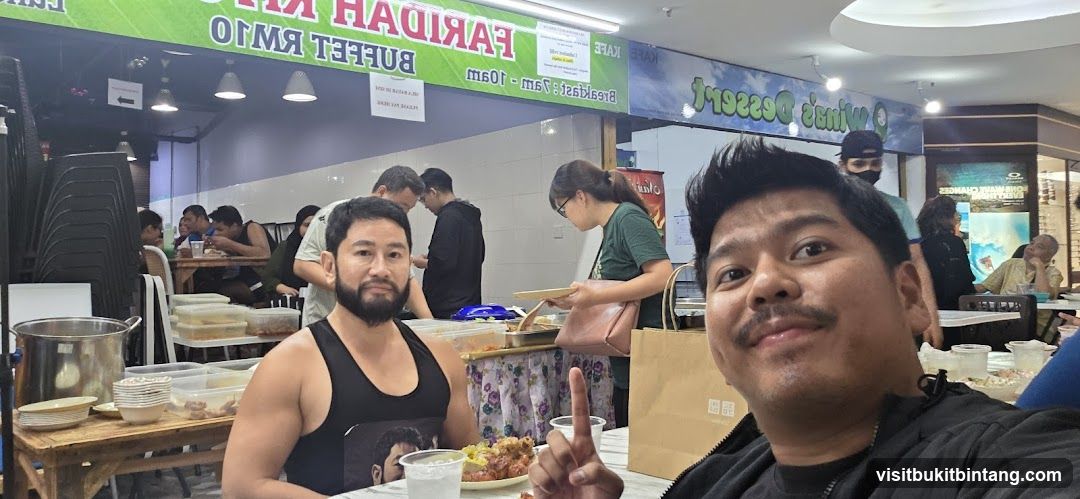 People eating at a buffet