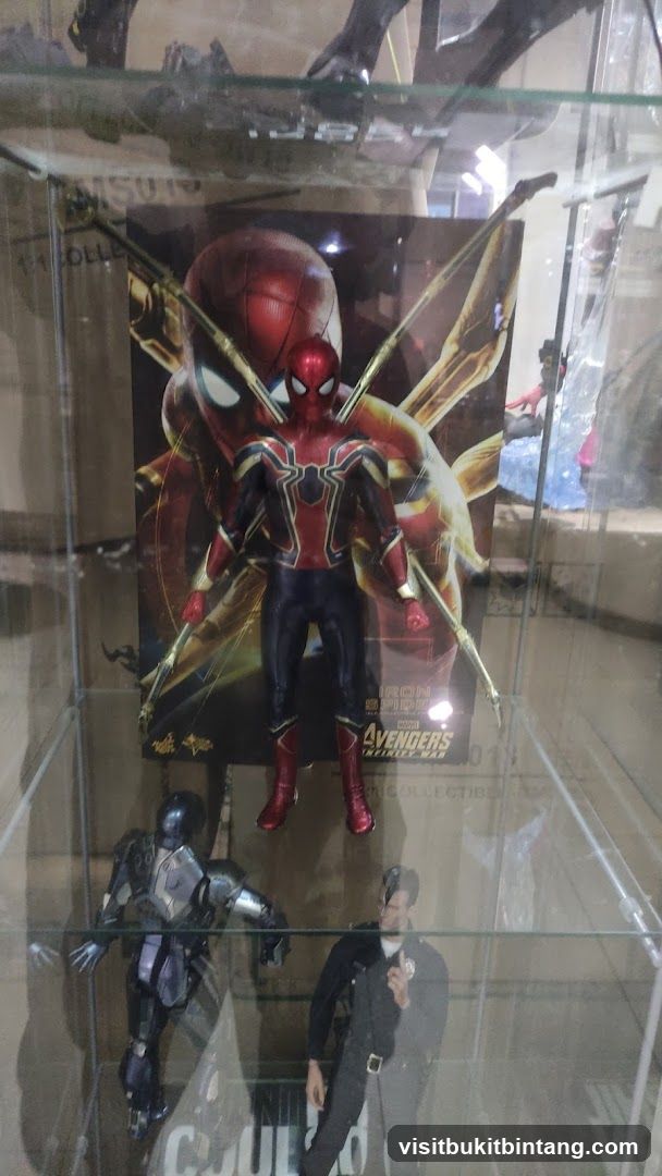 Action figures in a display case