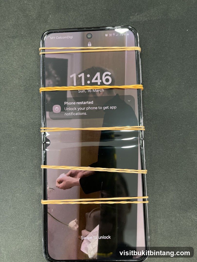 Smartphone with rubber bands