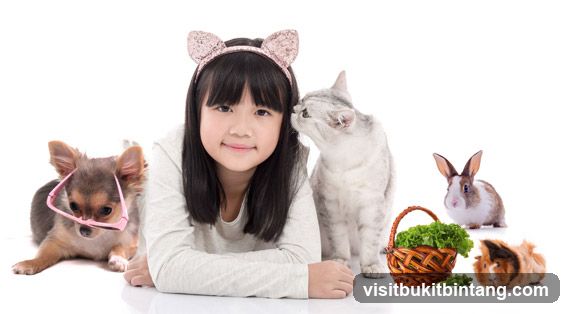 Girl with pets