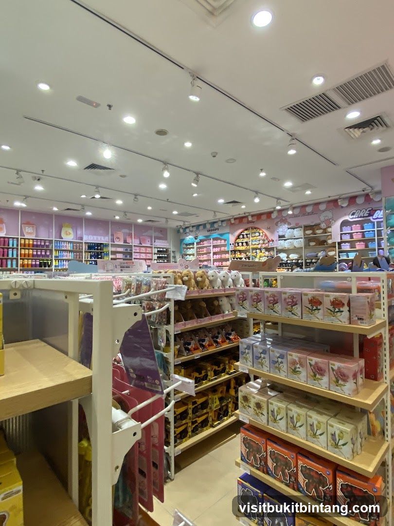 Retail store interior with shelves of merchandise