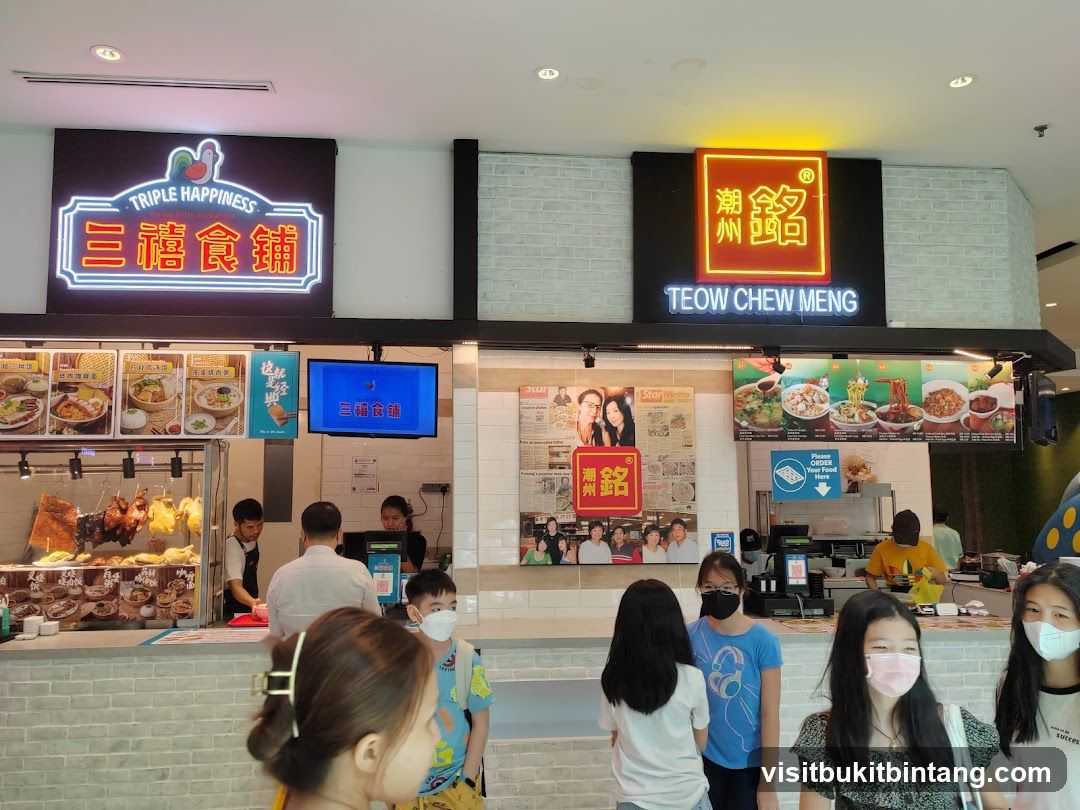 Food stalls in a mall