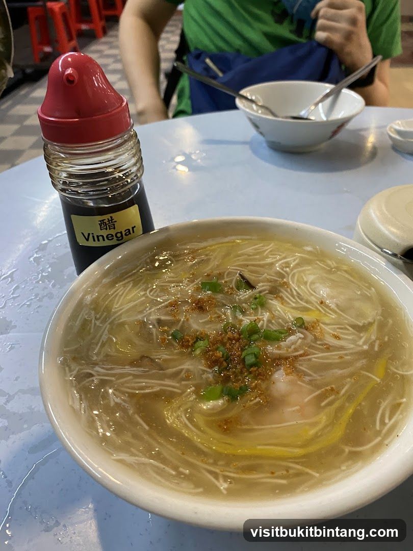 Noodle Soup with Vinegar Bottle