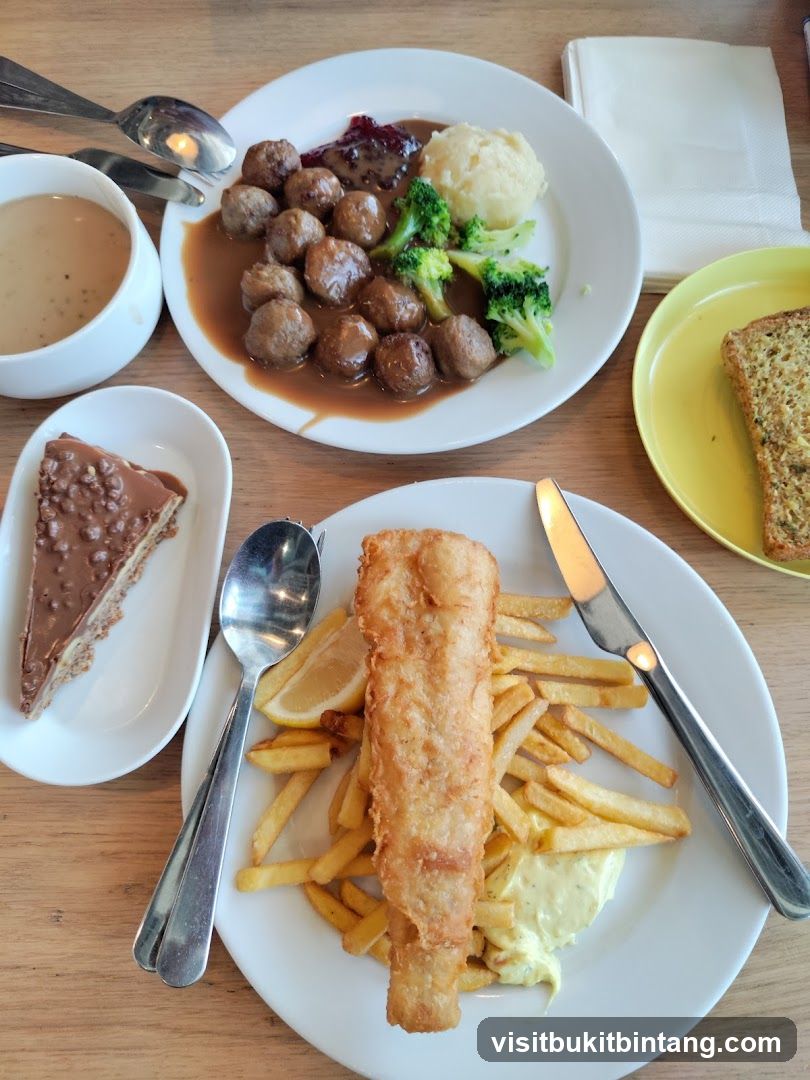 Swedish Meatballs and Fish and Chips