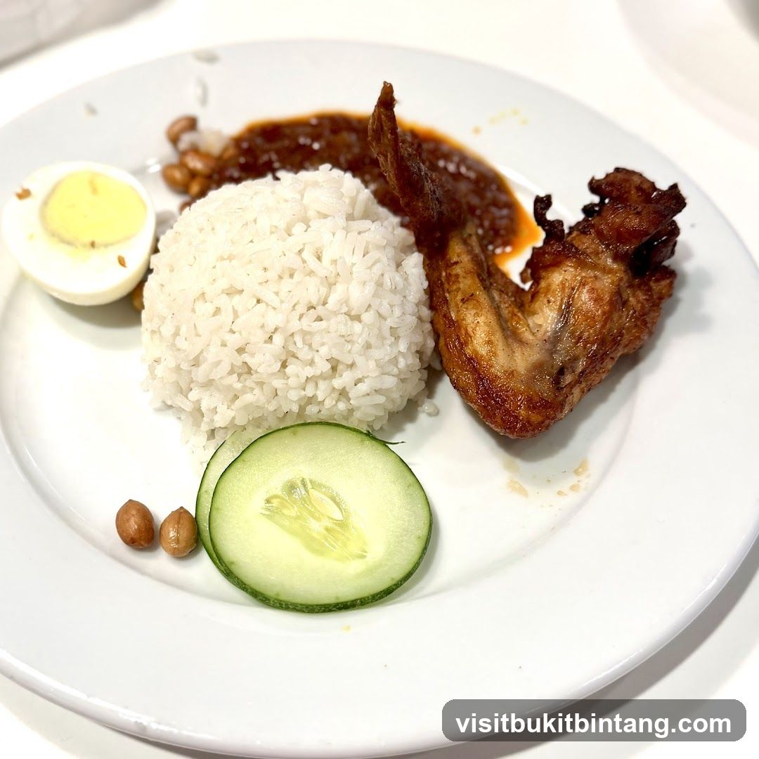 Nasi Lemak with Fried Chicken Wing