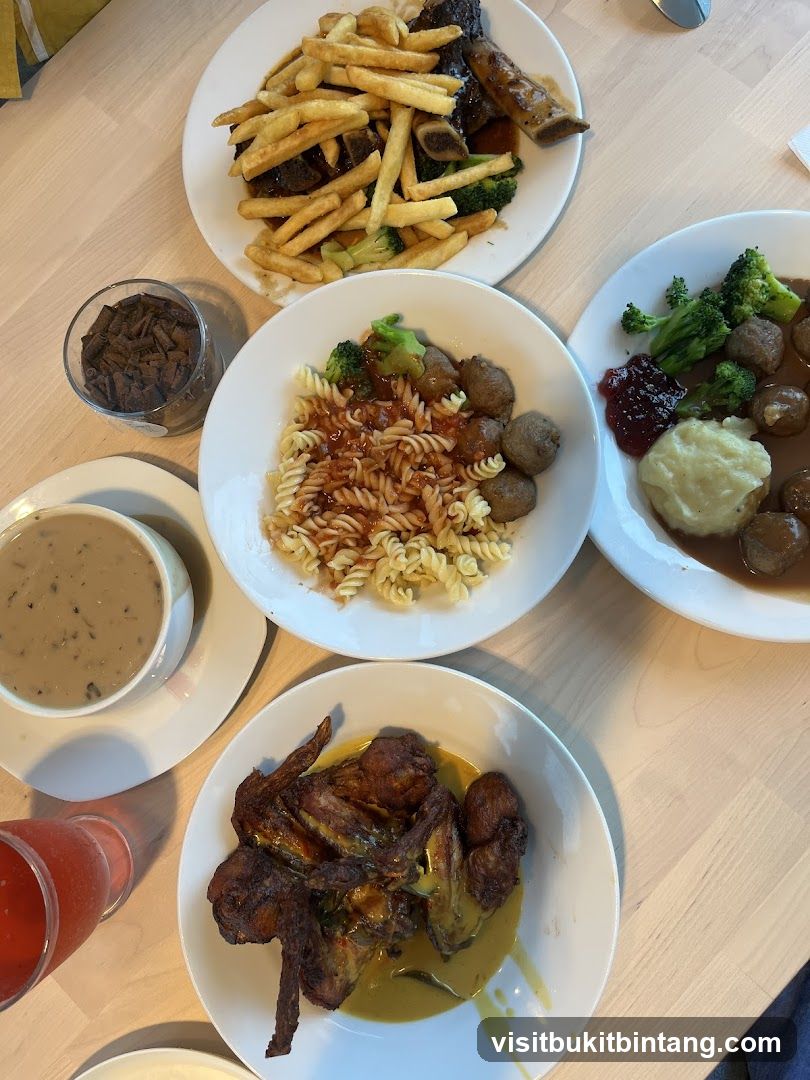 Various dishes on a table