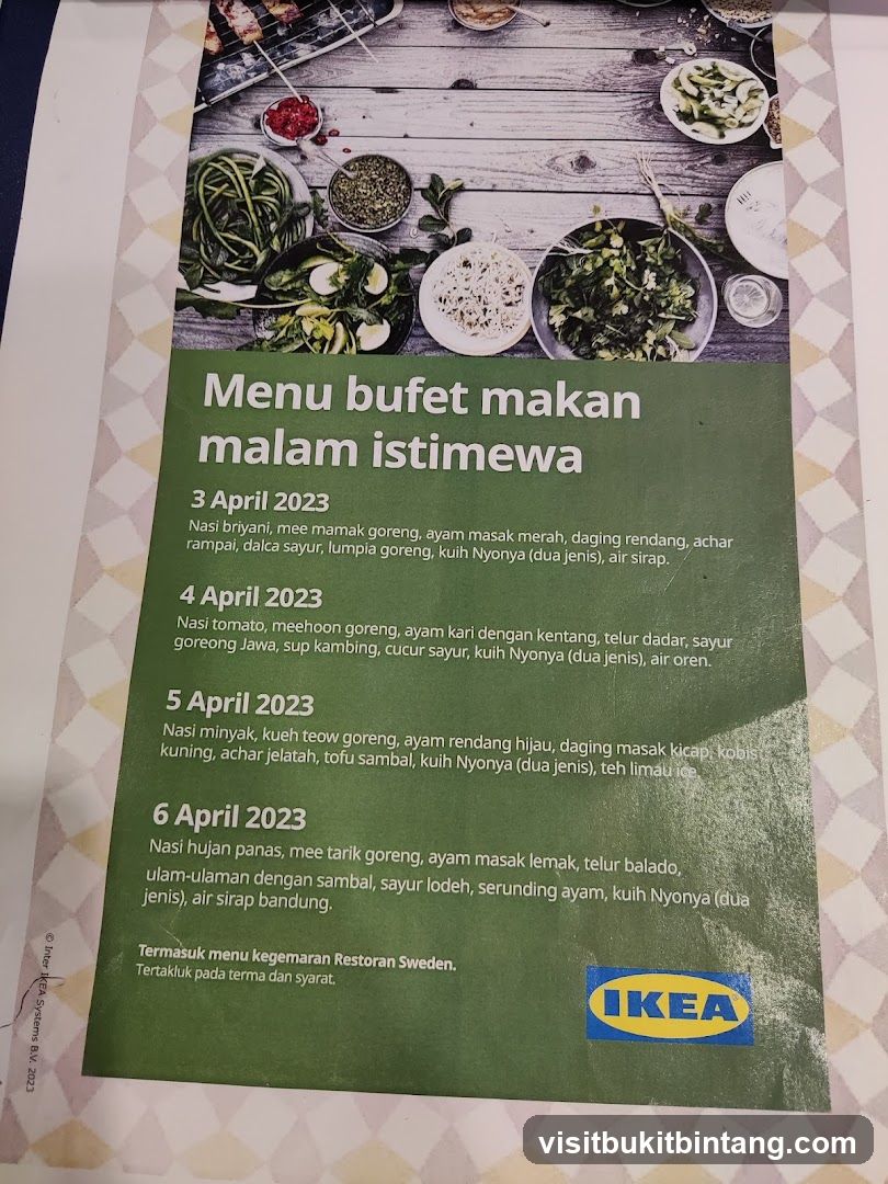 Menu bufet makan malam istimewa