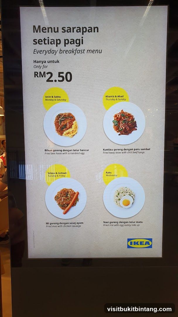 Everyday breakfast menu