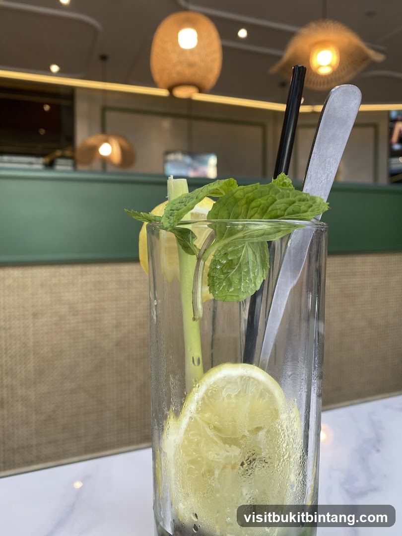 Refreshing Drink with Lemon and Mint