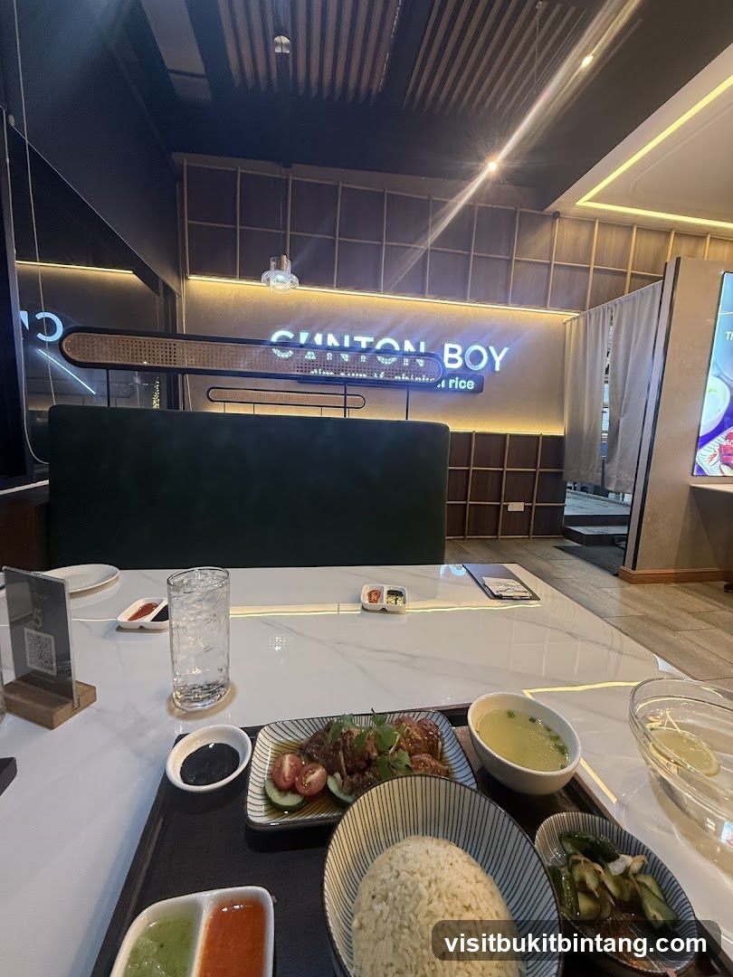 Restaurant Interior with Food