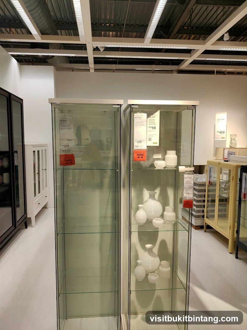 Display Cabinets with Vases