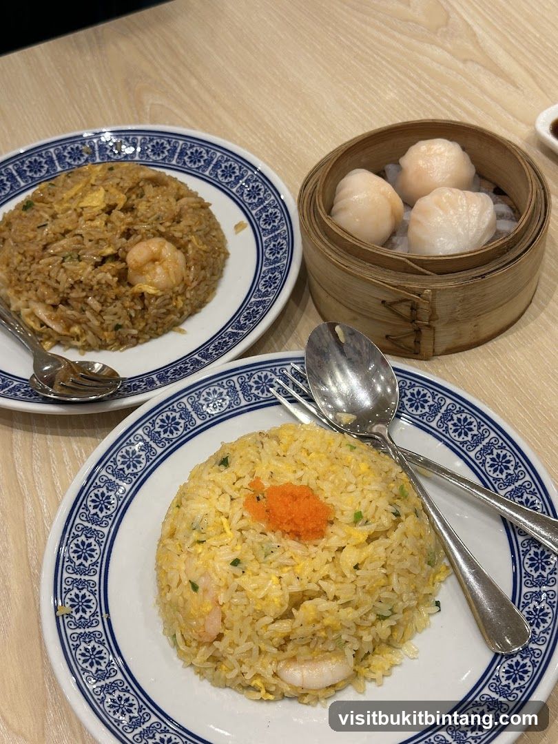 Shrimp Fried Rice and Steamed Dumplings