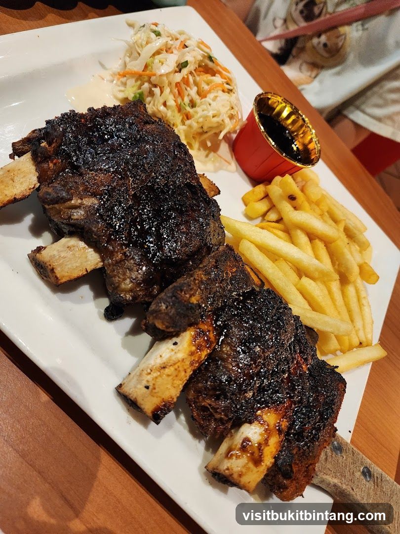 Beef Ribs with Fries and Coleslaw