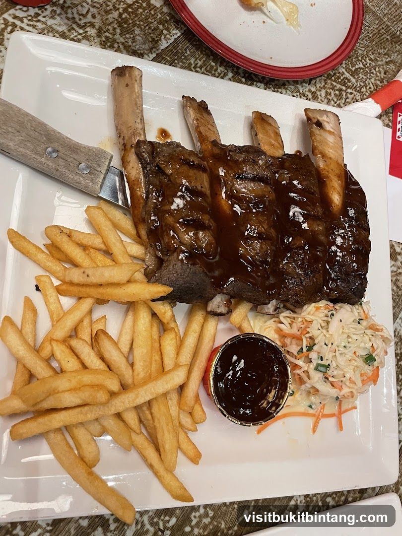 Beef Ribs with Fries and Coleslaw