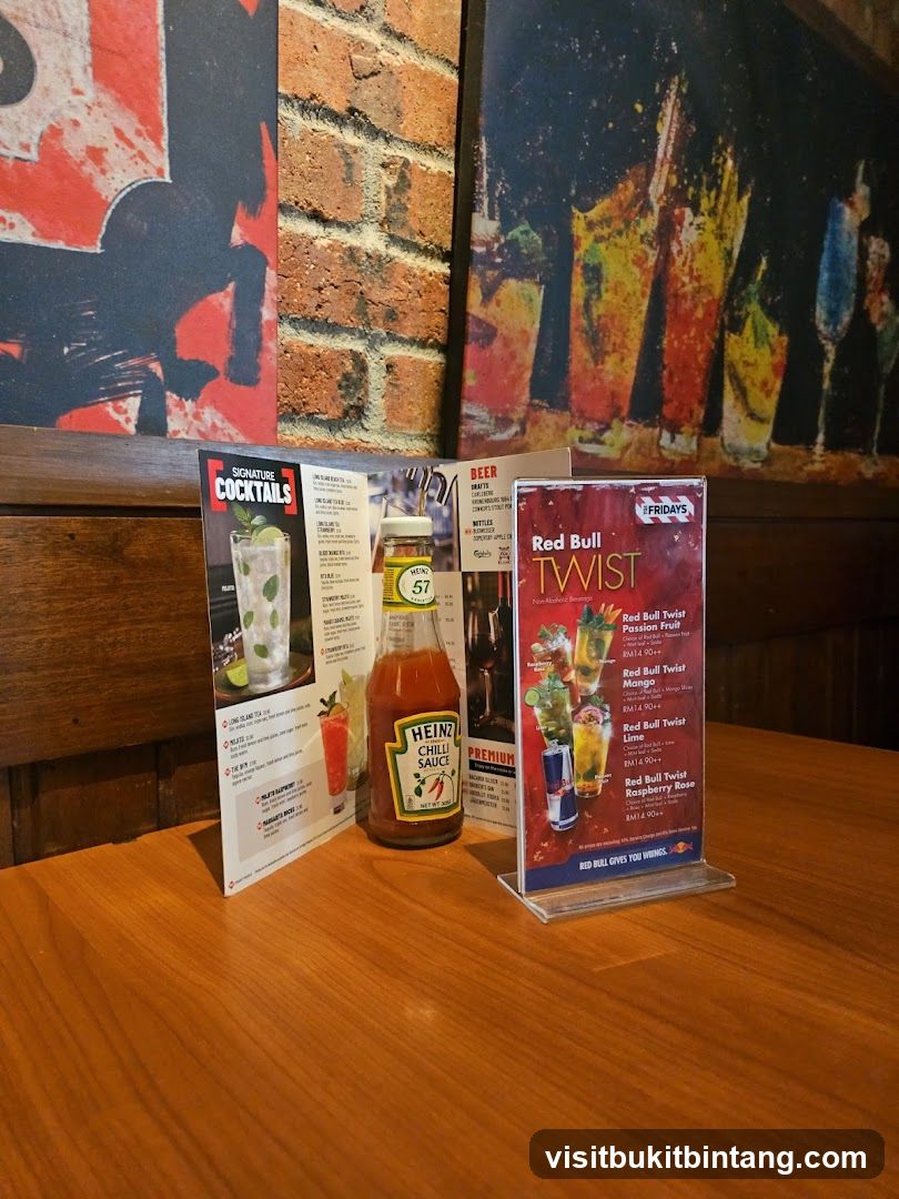 Table with menus and condiments