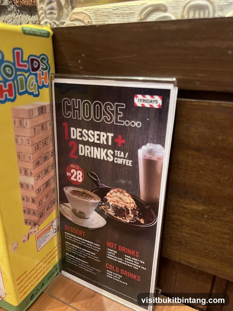 Choose 1 Dessert + 2 Drinks Tea/Coffee