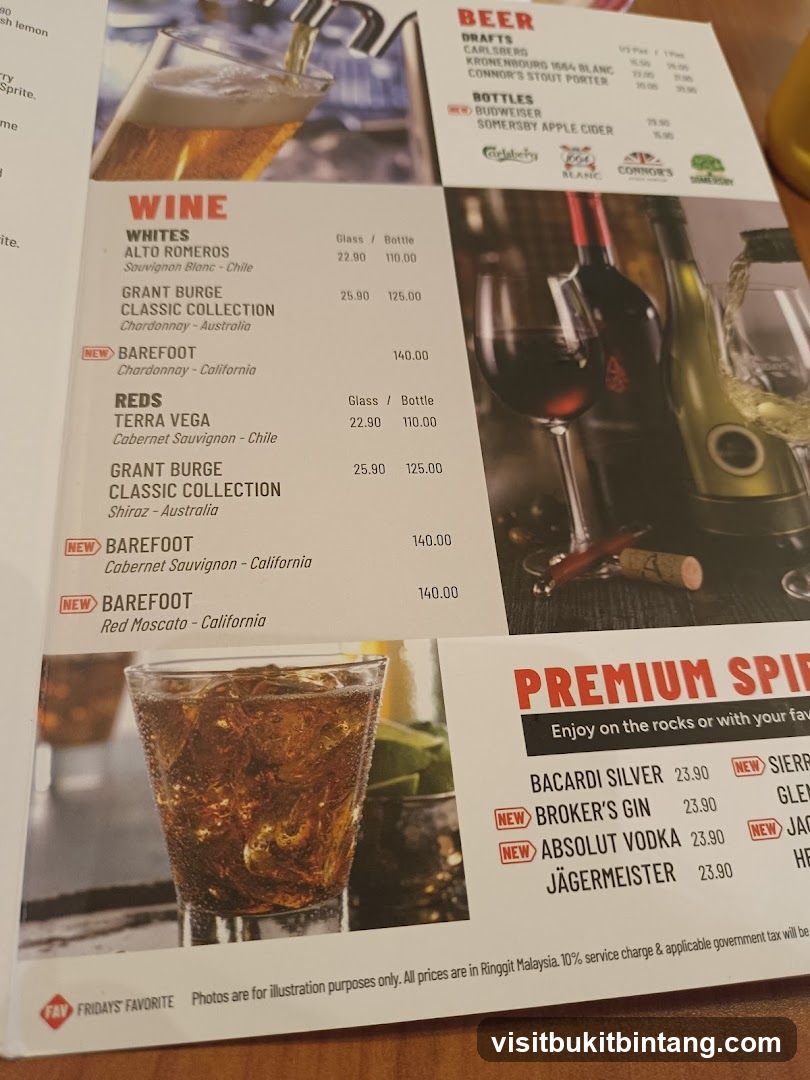 BEER AND WINE MENU