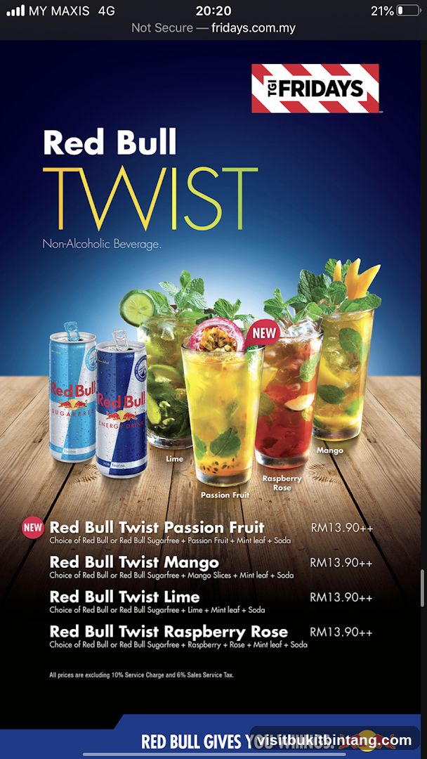 Red Bull Twist Menu