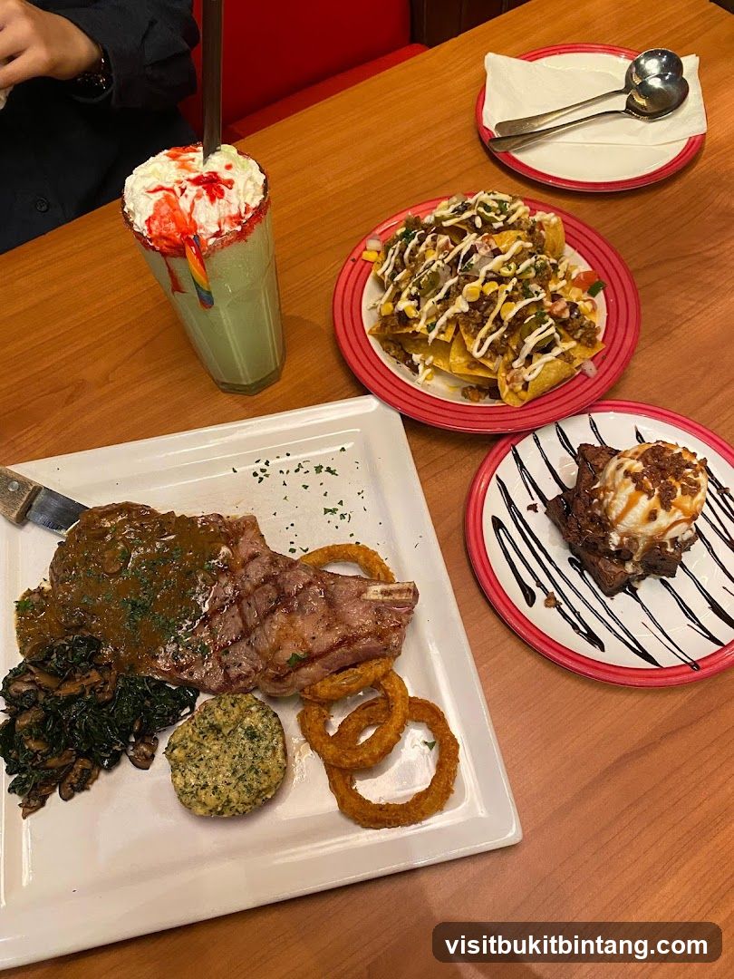 Steak Dinner with Sides and Dessert