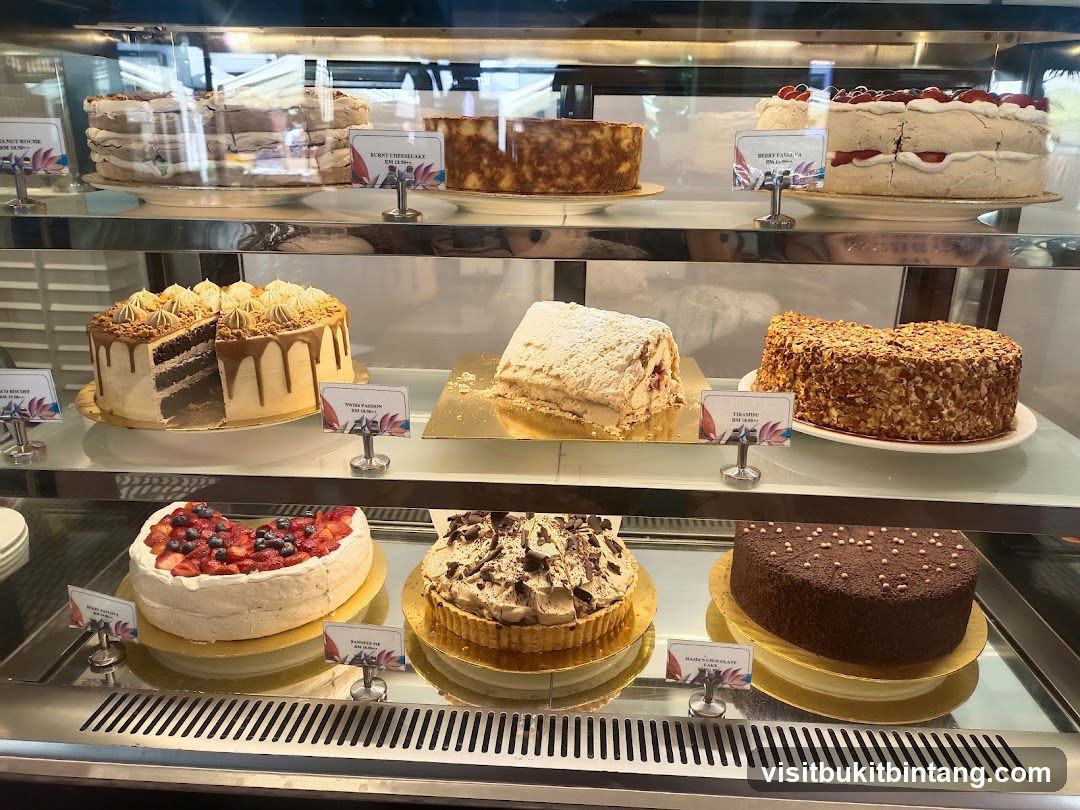 Cakes in a Display Case