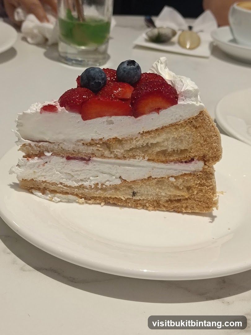 Strawberry and Blueberry Cake Slice