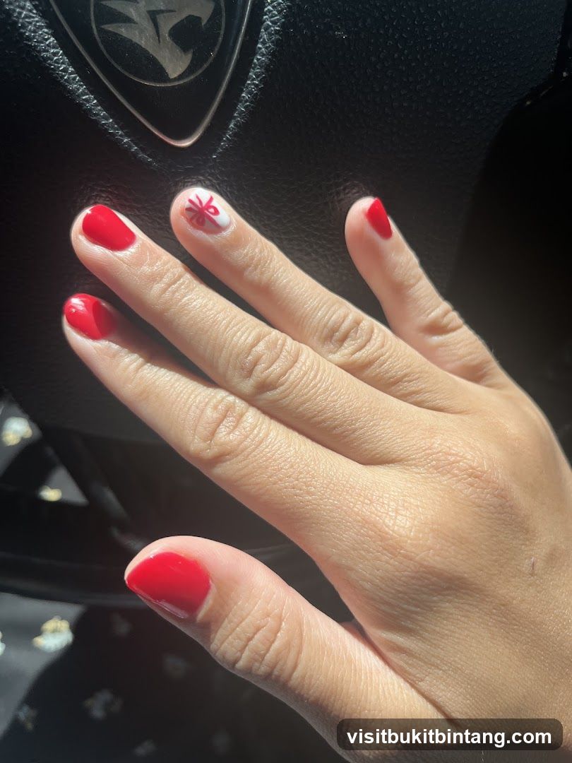 Red and White Nail Art