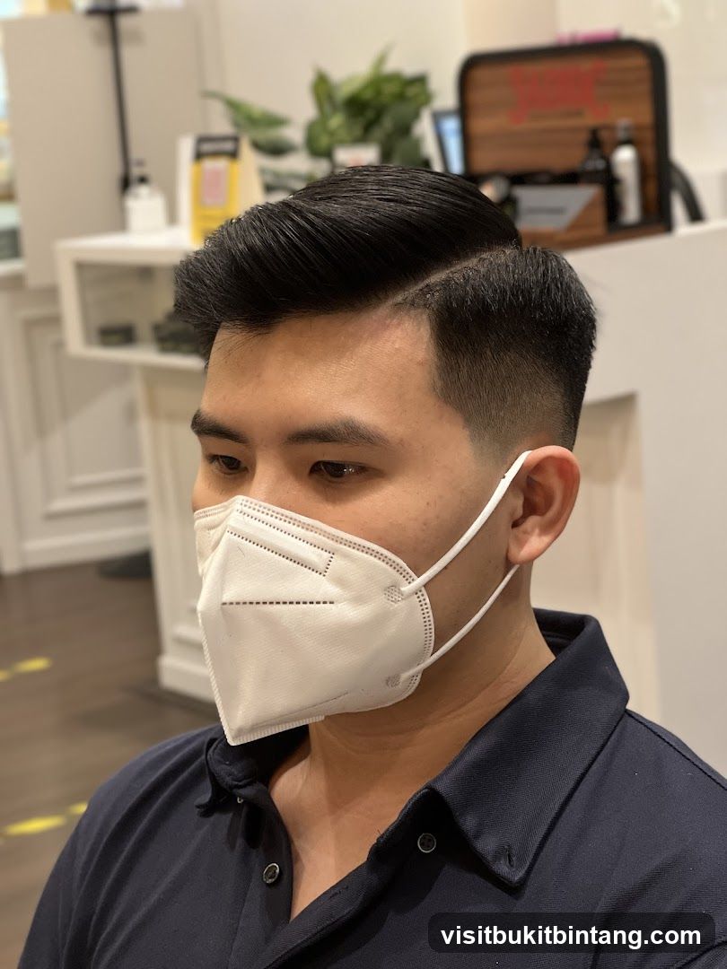 Man with a Mask and a Fresh Haircut