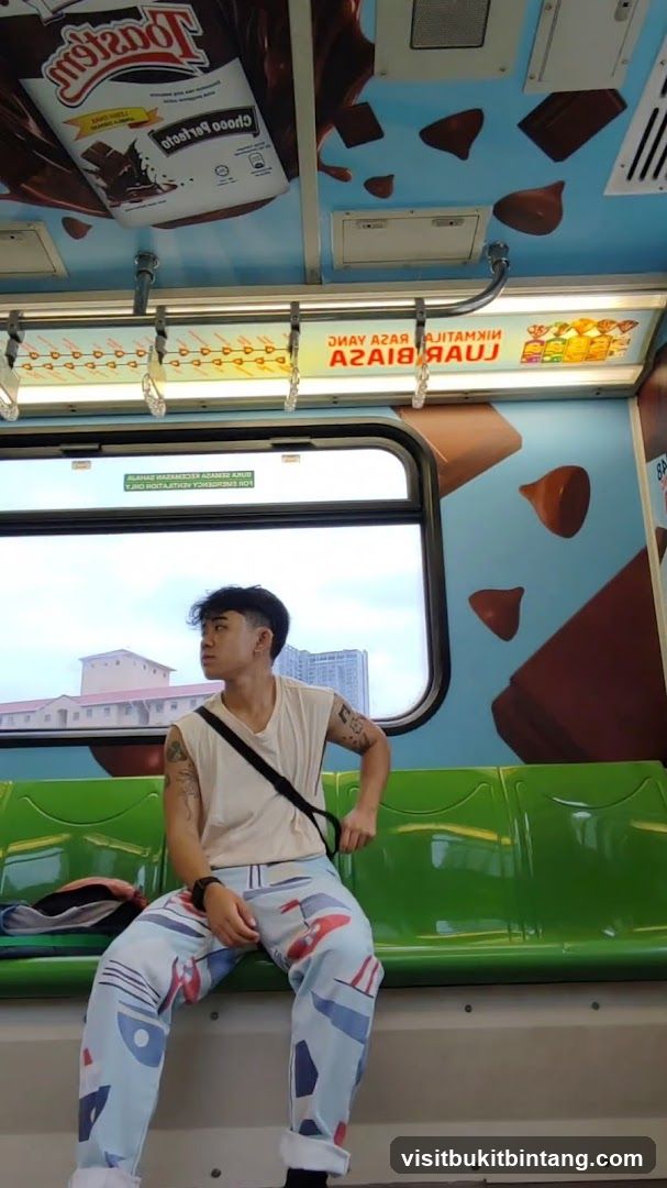 Train Interior with Chocolate Advertisement
