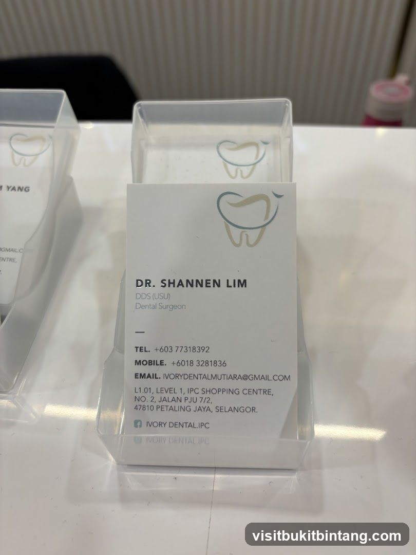 Business Card for Dr. Shannen Lim