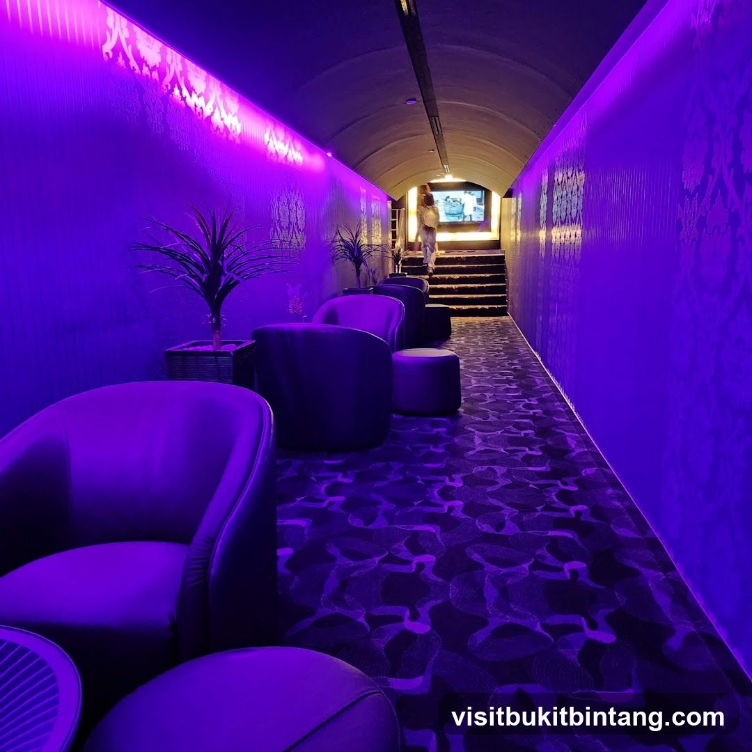 Purple Hallway with Seating
