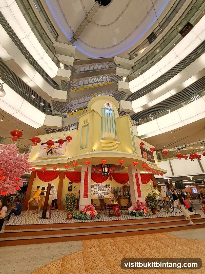 Retro-themed display in a shopping mall