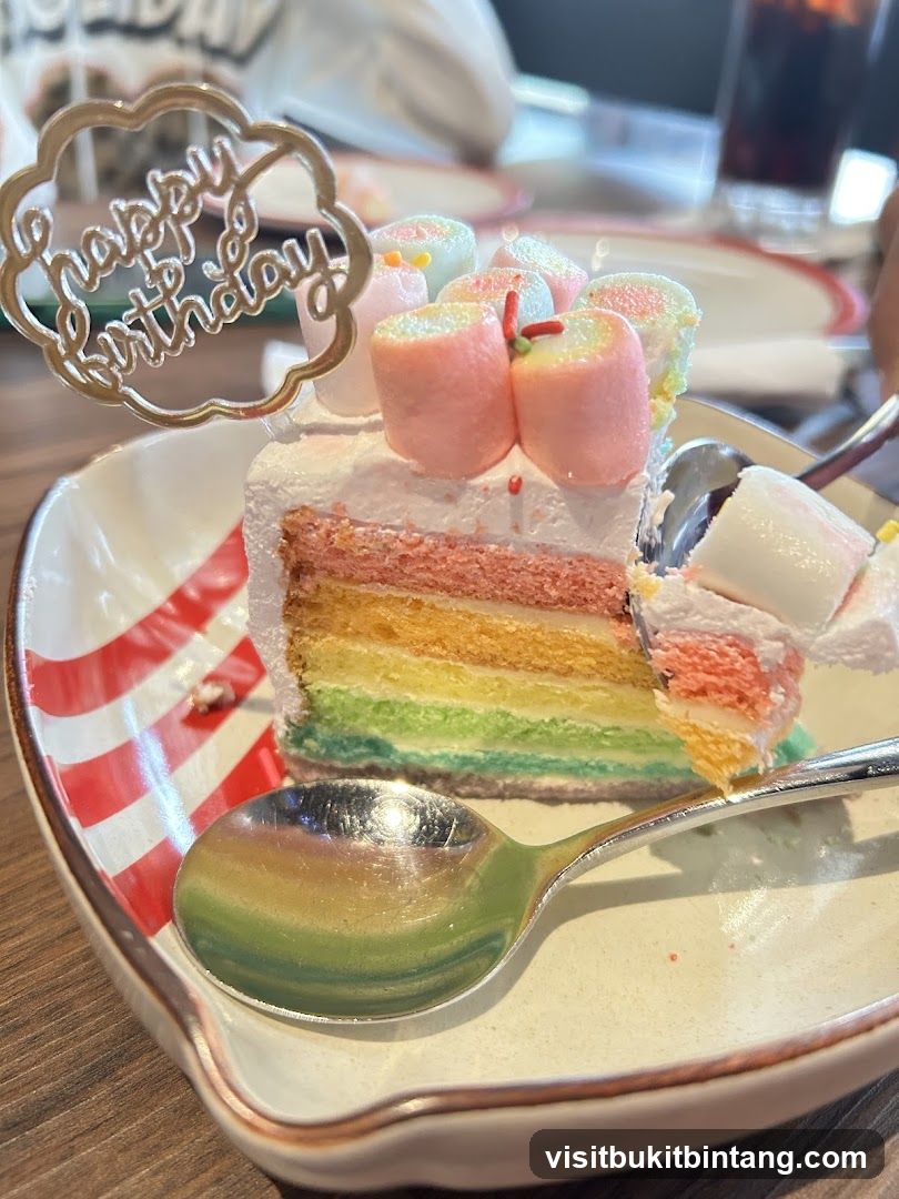 Rainbow Layer Cake with Marshmallows