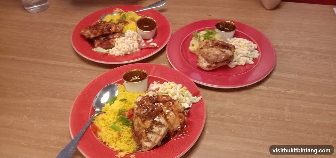 Three plates of food