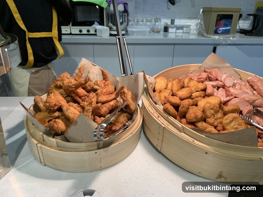 Fried Chicken and Sausages