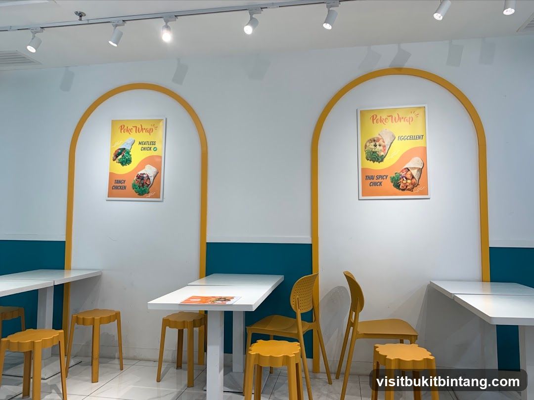 Restaurant Interior with Menu Posters