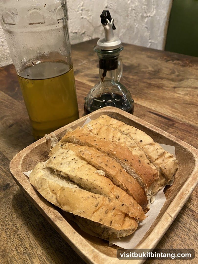 Bread Basket with Olive Oil and Balsamic Vinegar