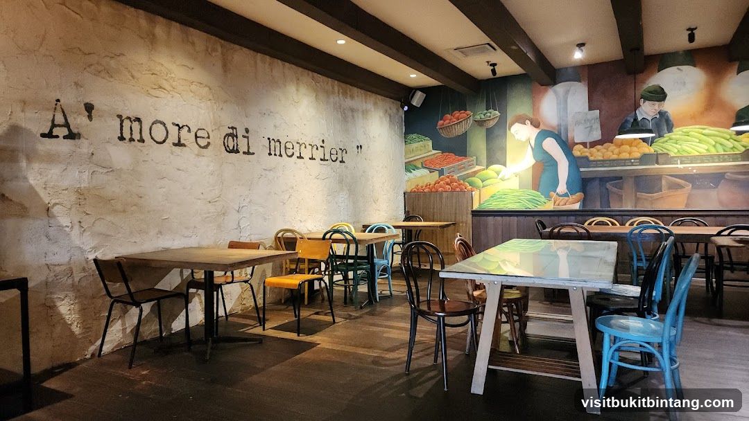 Restaurant Interior with Mural