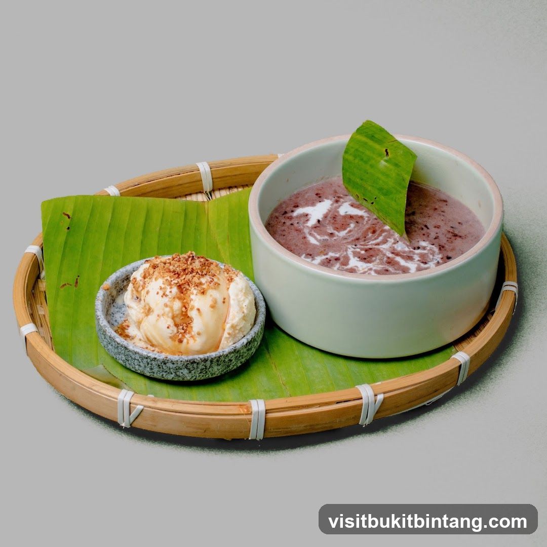 Black Rice Pudding with Ice Cream