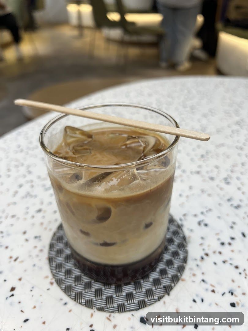 Iced Coffee with Wooden Stirrer