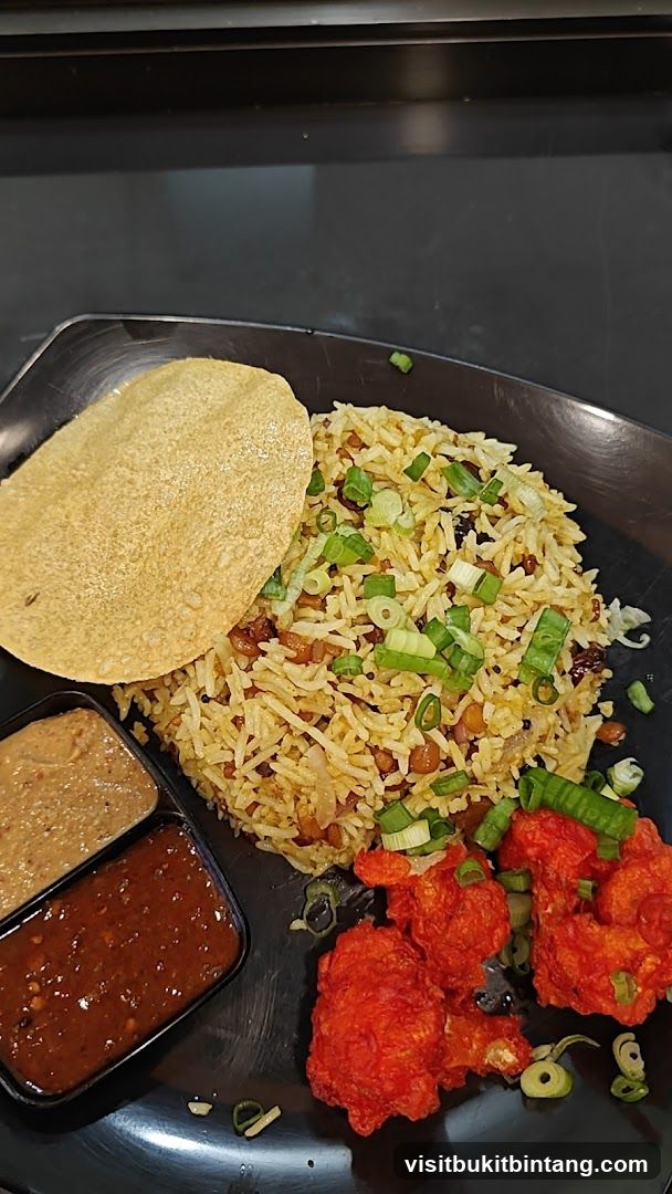 Fried Rice with Crispy Chicken and Dips