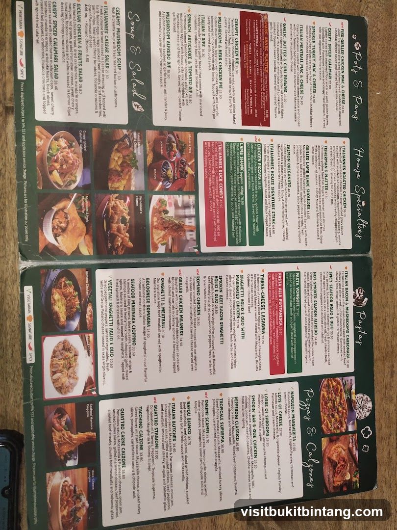 Pots & Pans Menu