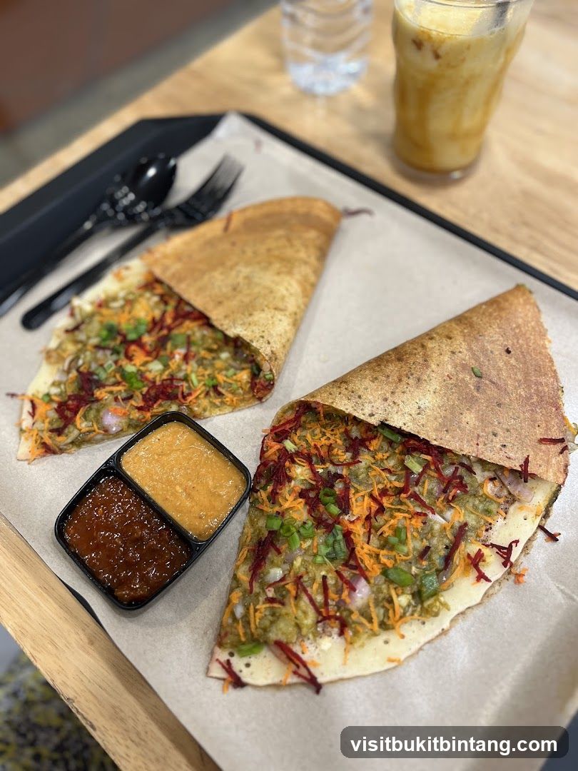 Two Dosas with Chutney and Drink