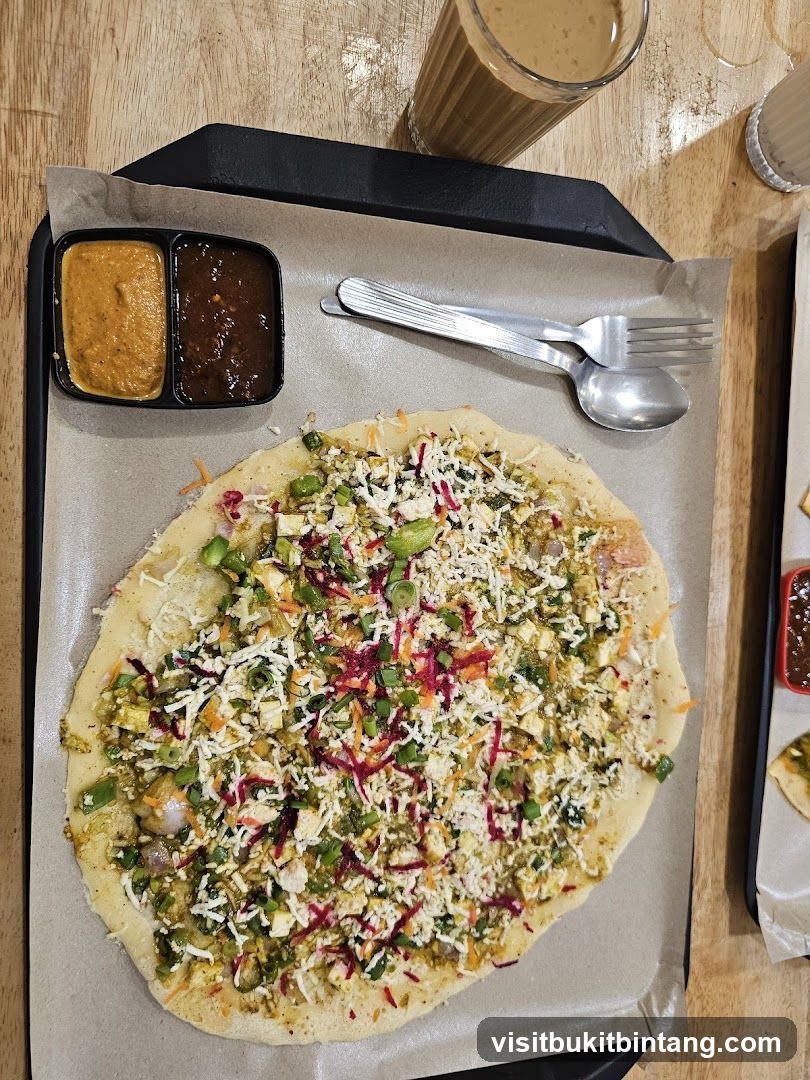 Dosa with Toppings and Chutney