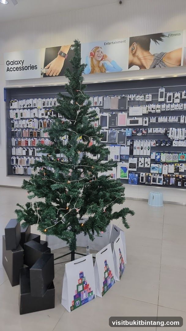 Christmas Tree Display in Electronics Store