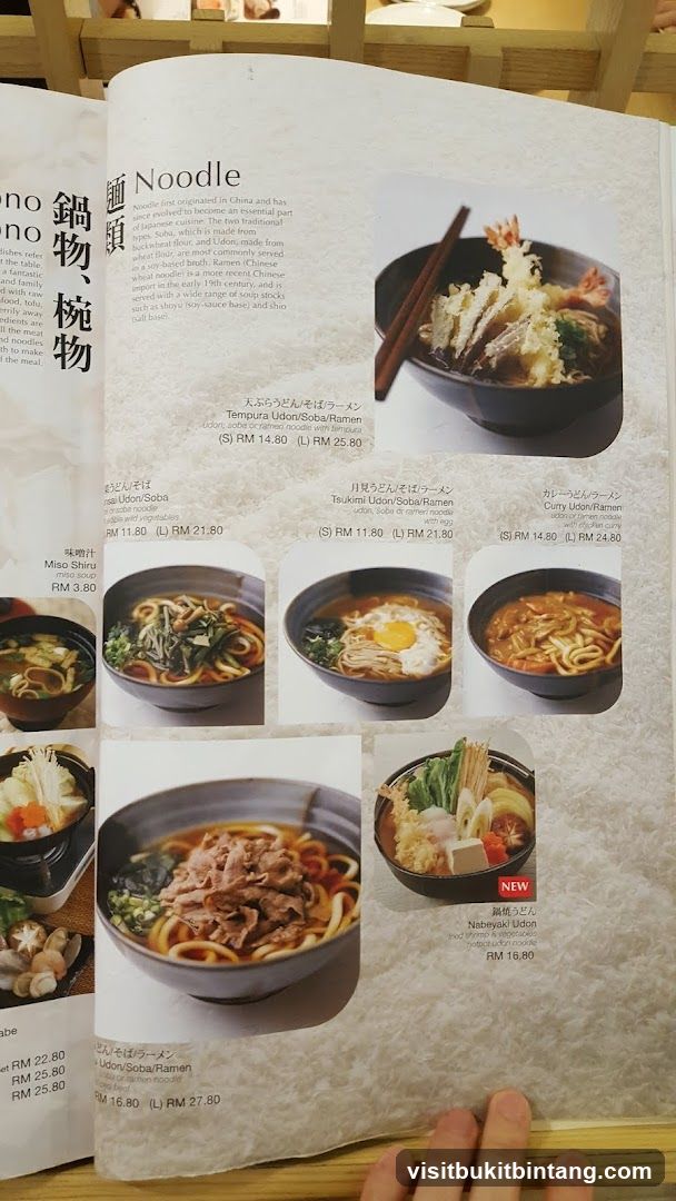 Noodle Menu