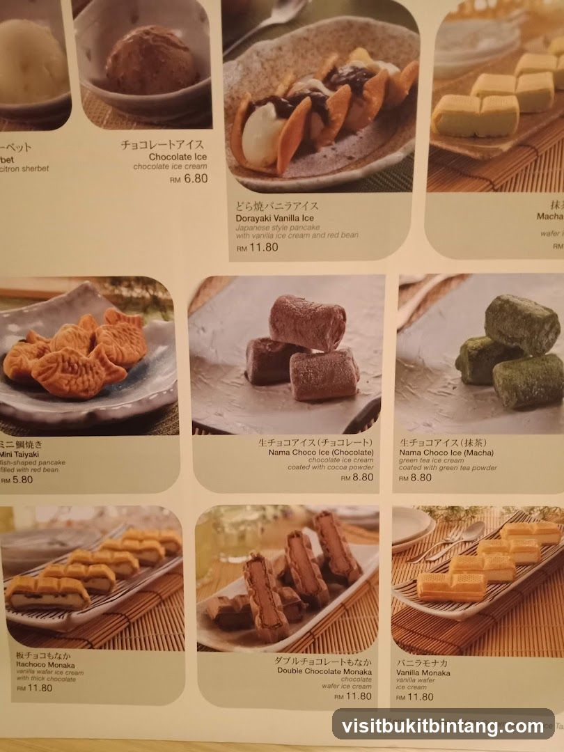 Dessert Menu