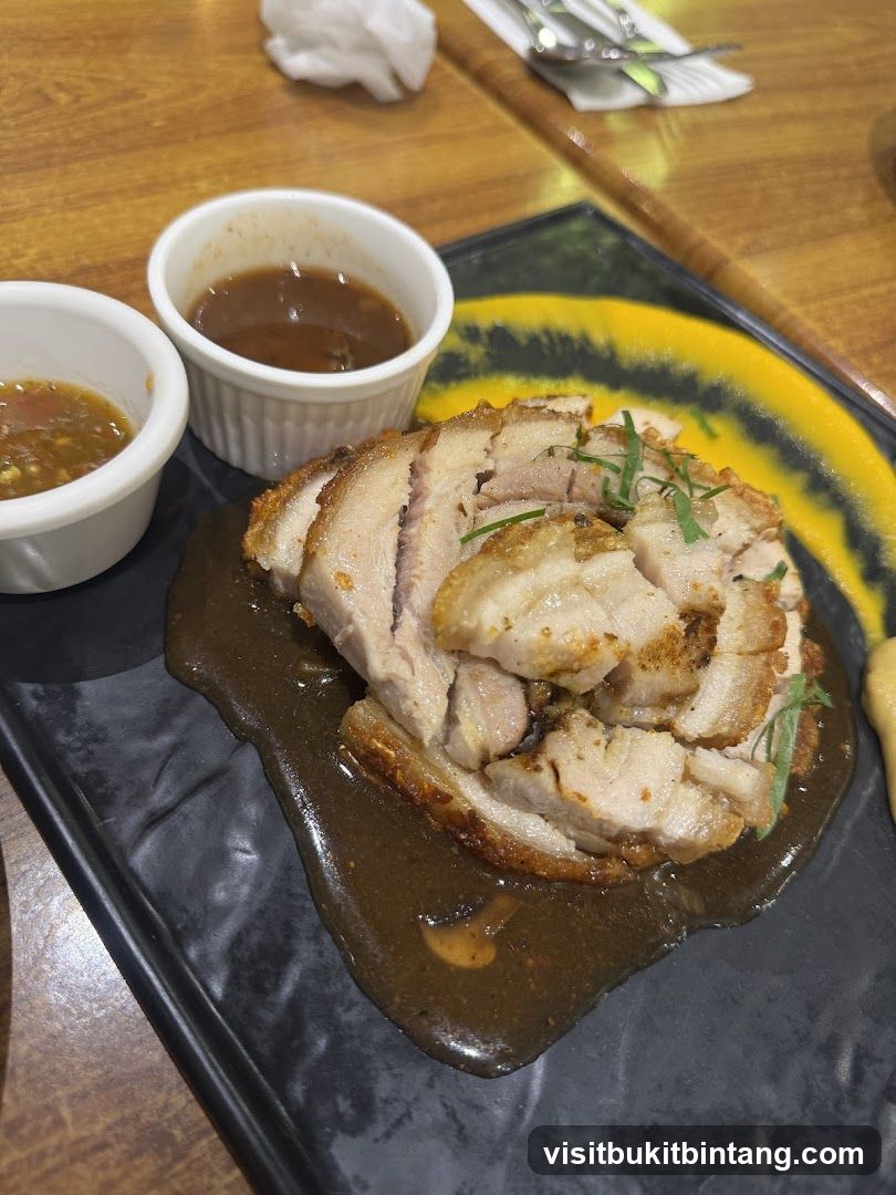 Crispy Pork Belly with Sauces