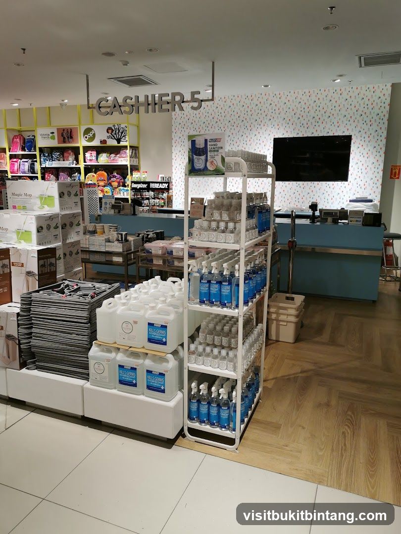 Store Interior with Hand Sanitizer Display