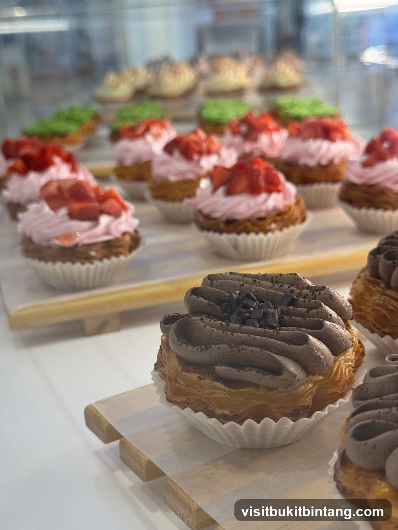 Pastries in a Display Case